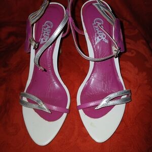 Pink and Silver Women's Sandals